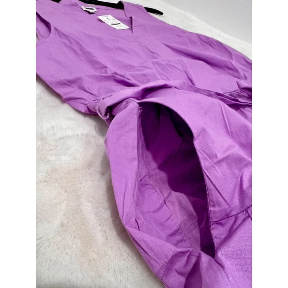 New J. Crew Size 10 Faux-Wrap Sleeveless Mini Dress Purple *Stain*